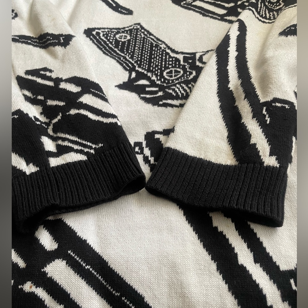Betsey Johnson Black and White Graphic Sweater - Picture 4 of 7